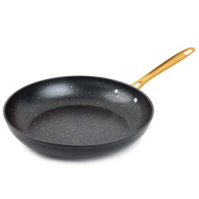 Thyme & Table Non-Stick 12" Signature Fry Pan, Black & Gold