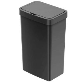 13.2 Gallon Trash Can, Plastic Motion Sensor Kitchen Trash Can, Black