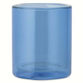 Thyme & Table 13oz Double Wall Drinking Glass, Blue