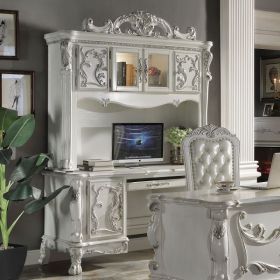 ACME Dresden Computer Desk & Hutch in Bone White Finish OF01717