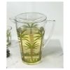 2.75 Quarts Water Pitcher with Lid, Palm Tree Design Unbreakable Plastic Pitcher, Drink Pitcher, Juice Pitcher with Spout BPA Free