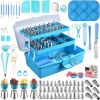 Cake Decorating Tools Supplies Kit: 236pcs Baking Accessories with Storage Case - Piping Bags and Icing Tips Set - Cupcake Cookie Frosting Fondant Bak