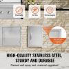 BBQ Access Door, 14W x 20H Inch Single Outdoor Kitchen Door, Stainless Steel Flush Mount Door, Wall Vertical Door with Handle, for BBQ Island